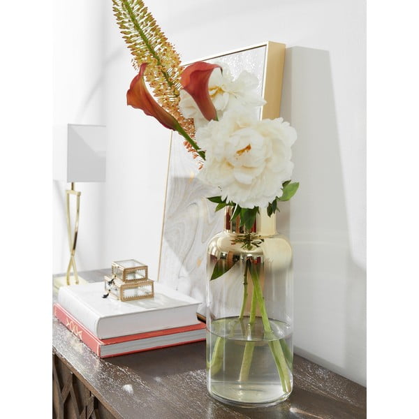 Ručno puhana staklena vaza zlatne boje Westwing Collection Uma, visina 35 cm-image-1