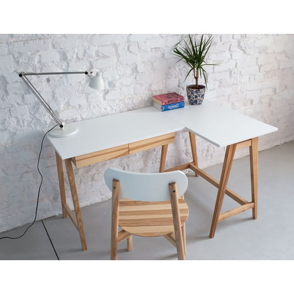 Radni stol s bijelom pločom 85x135 cm Luka - Ragaba-image-1