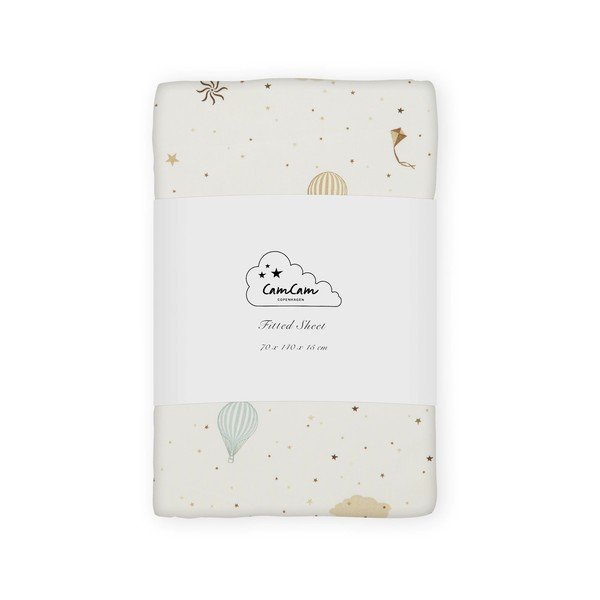 Dječja plahta s gumom za dječji krevetić od organskog pamuka boje slonovače 70x140 cm Dreamland – Cam Cam Copenhagen