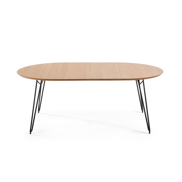 Blagovaonski stol na razvlačenje s hrastovom pločom Kave Home Novaks, ø 120 cm-image-4