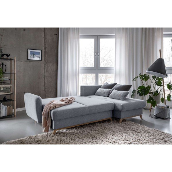 Svijetlosiva kutna garnitura na razvlačenje Miuform Scandic Lagom, desni kut-image-4