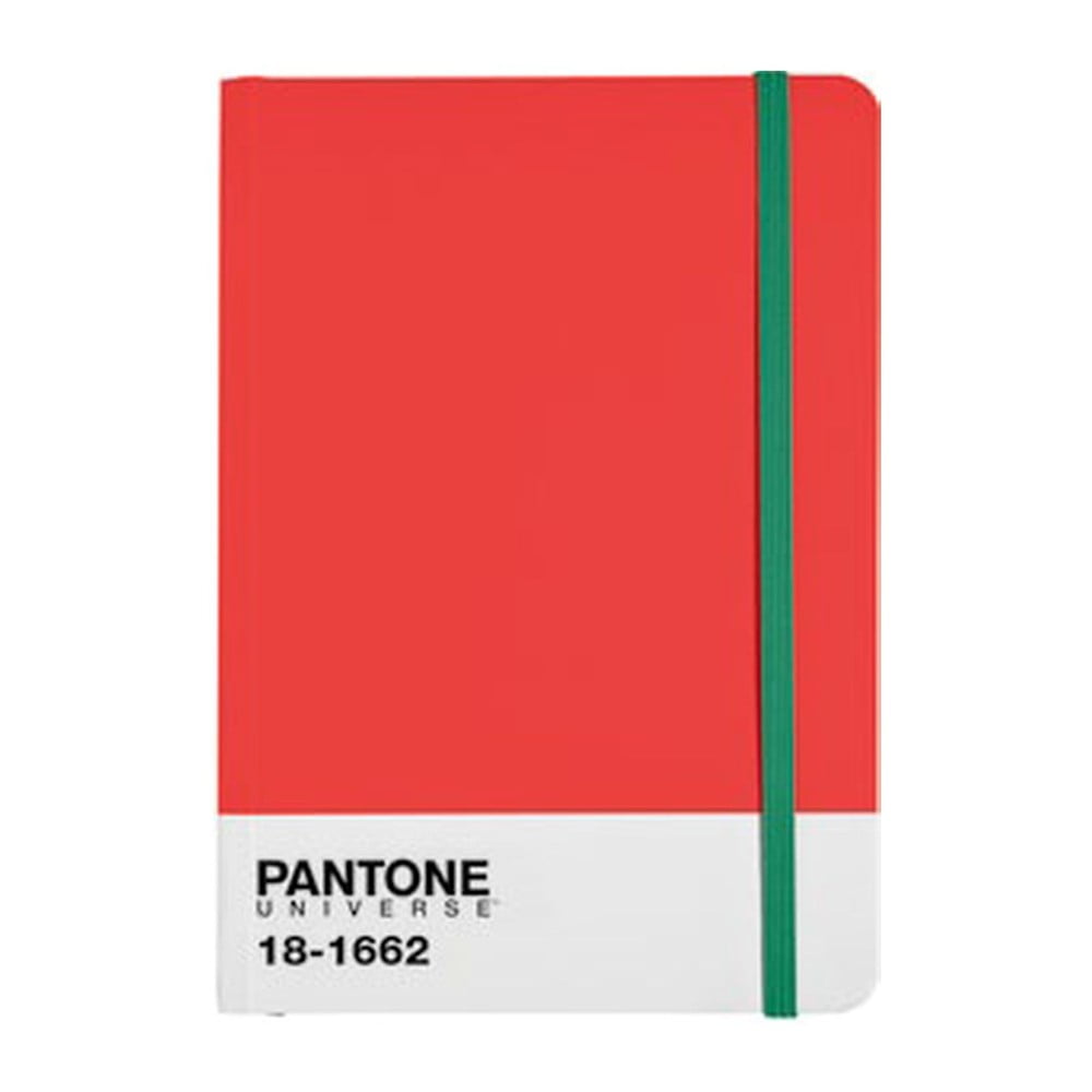 Bilježnica s gumicom u boji Flame Scarlet / Poison Green 18-1662