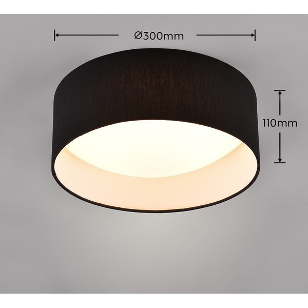 Crna LED stropna svjetiljka ø 30 cm Locarno – Reality-image-4