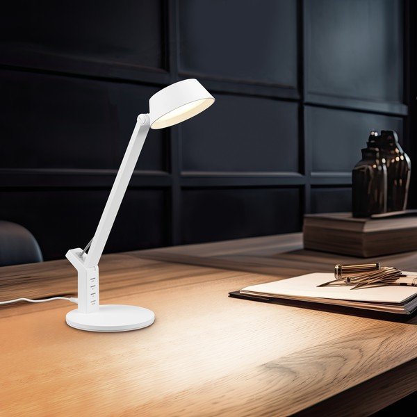 Mat bijela LED stolna lampa s mogućnosti zatamnjivanja (visina 40 cm) Ava – Trio-image-4