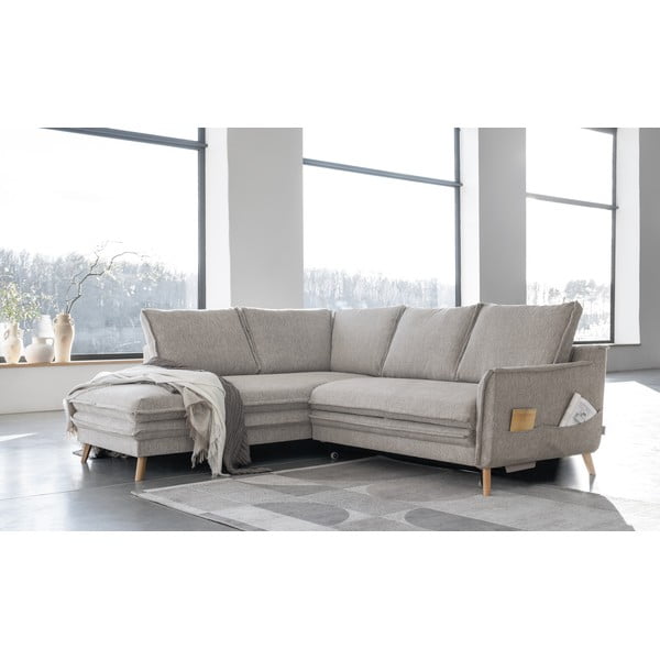 Bež sklopiva kutna garnitura (s lijevim kutom) Charming Charlie – Miuform-image-3