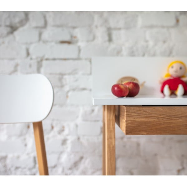 Bijeli radni stol s podnožjem od jasena Ragaba Luka, duljina 65 cm-image-3