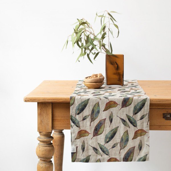 Laneni nadstolnjak 200x200 cm Golden Fall – Linen Tales