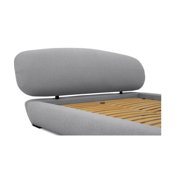 Sivi tapecirani bračni krevet s podnicom 160x200 cm Odette – Scandic-image-1