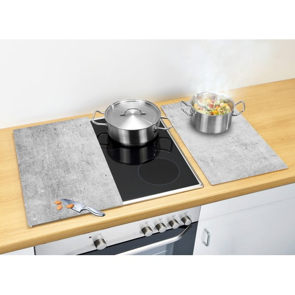 Poklopci za štednjake od kaljenog stakla u setu od 2 kom 52x30 cm Concrete - Allstar-image-1