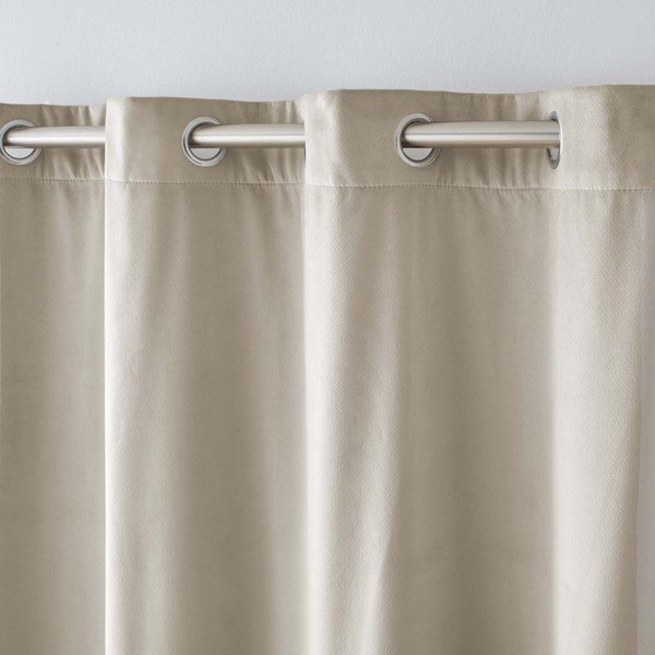 Bež termo izolacijska zavjesa od samta 140x260 cm Polarchic – douceur d'intérieur-image-3