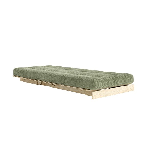 Zelena futon fotelja na rasklapanje od samta Roots – Karup-image-3
