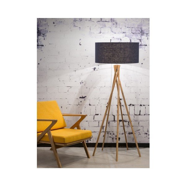 Podna svjetiljka s plavim sjenilom i konstrukcijom od bambusa Good &amp; Mojo Kilimanjaro-image-3