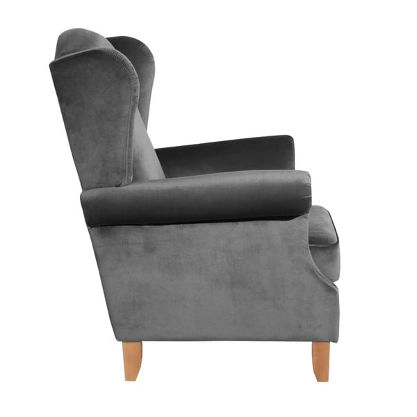 Antracit baršunasta fotelja Max Winzer Verita Velvet-image-3