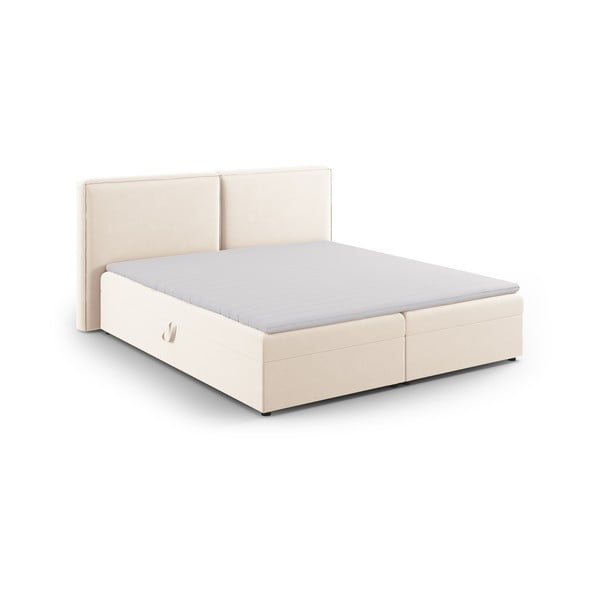 Krem boxspring krevet s prostorom za pohranu 160x200 cm Arendal – Cosmopolitan Design