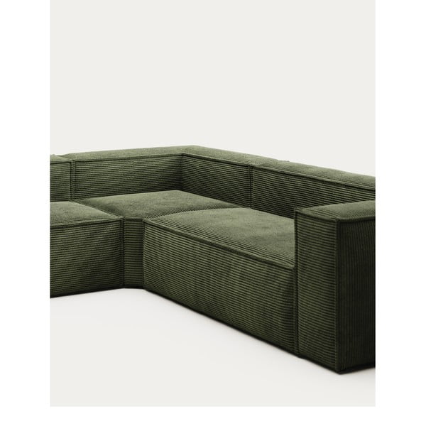 Zelena kutna garnitura od samta Blok – Kave Home-image-1