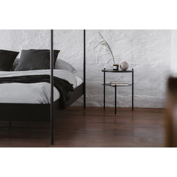 Crni željezni bračni krevet bez uzglavlja/s baldihanom s podnicom 200x200 cm Eton – noo.ma-image-2