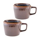 Plave/smeđe šalice u setu 2 kom za cappuccino od kamenine 190 ml Tone – Dakls