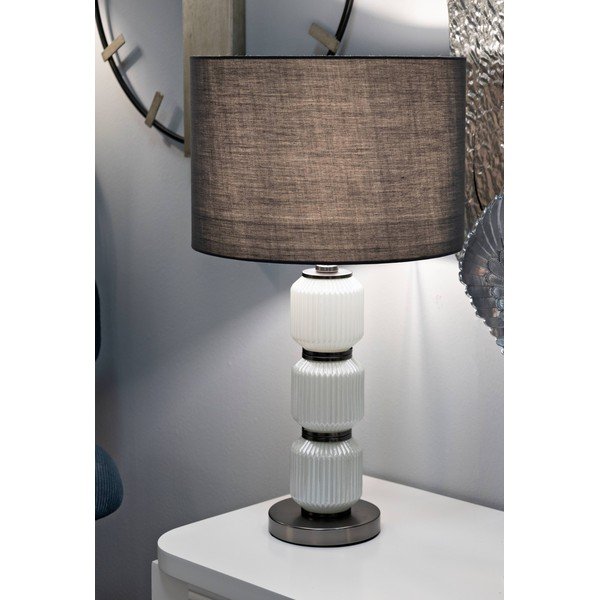 Siva stolna lampa s tekstilnim sjenilom (visina 57 cm) Bright – Mauro Ferretti-image-1