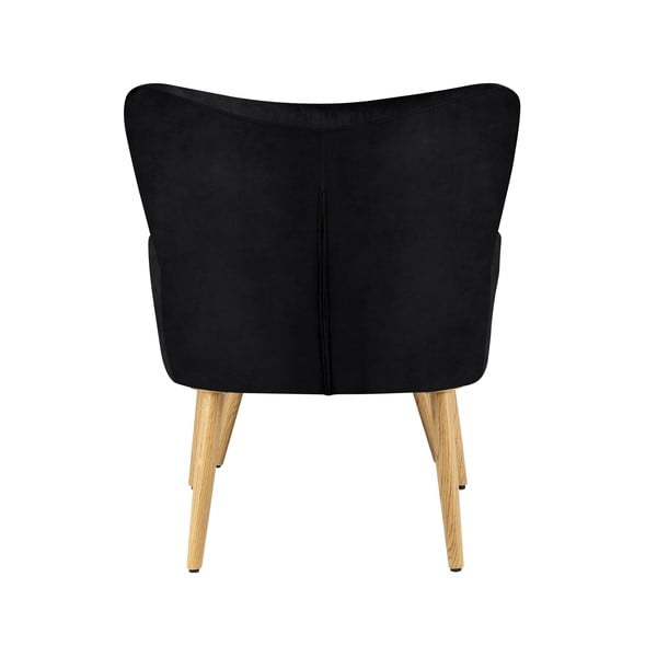Crna baršunasta fotelja Coco - Støraa-image-2