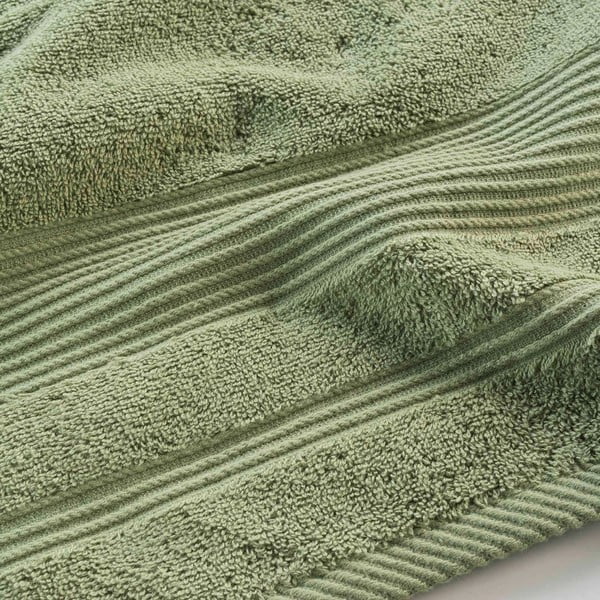 Kaki zeleni pamučni ručnik od frotira 90x150 cm Tendresse – douceur d'intérieur-image-2