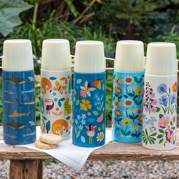 Plava/krem dječja termosica 350 ml Butterfly Garden – Rex London-image-1