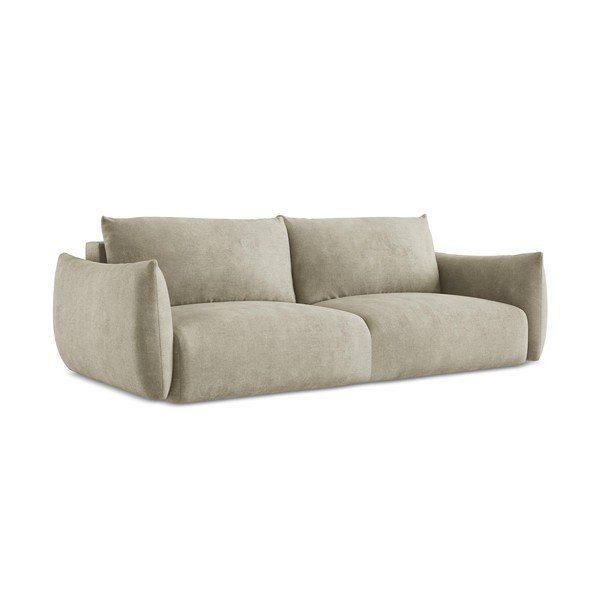 Bež sklopiva sofa od šenila 230 cm Leila – Makamii-image-2