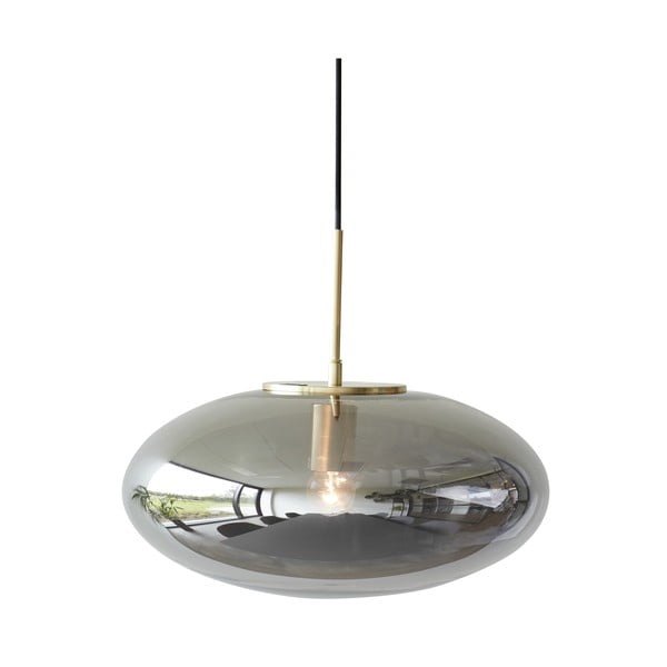 Siva viseća svjetiljka s mogućnosti zatamnjivanja sa staklenim sjenilom ø 40 cm Reflect – Hübsch