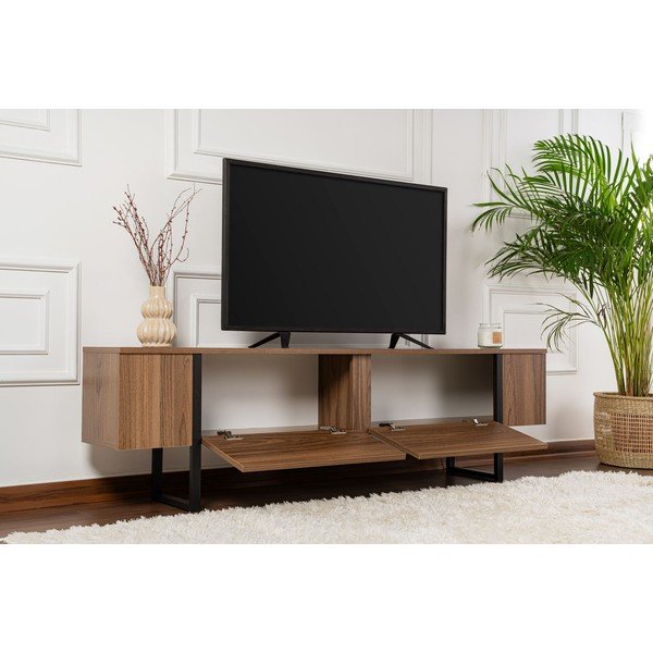 TV komoda u dekoru oraha u tamnoj prirodnoj boji 180x50x29,5 cm Serenity – Kalune Design-image-4