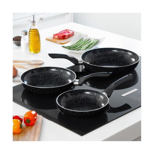 Set od 3 crne tave InnovaGoods Stone-image-1