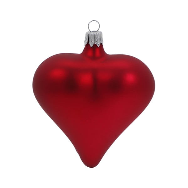 Set od 3 božićna ukrasa od crvenog stakla u obliku srca Ego Dekor