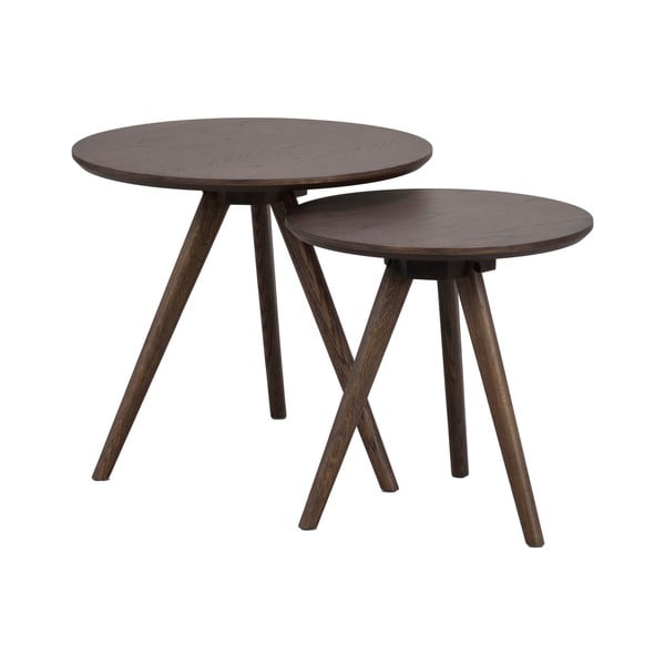 Okrugao pomoćni stol s pločom stola u dekoru hrasta ø 50 cm Yumi – Rowico-image-2