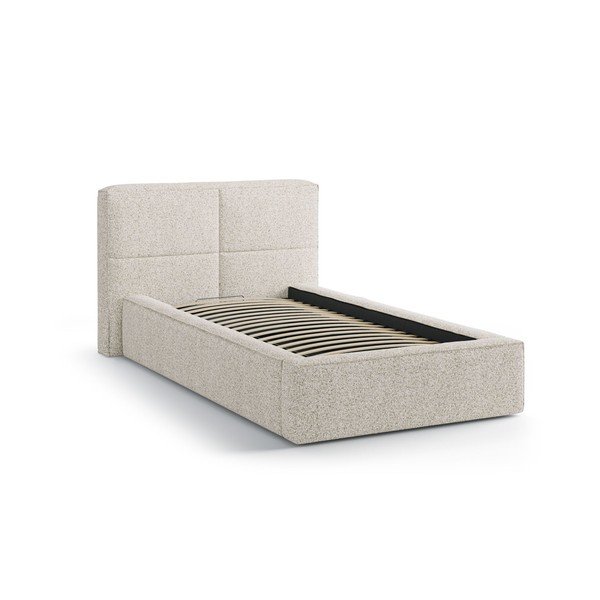 Bež tapecirani krevet s prostorom za odlaganje s podnicom 90x200 cm Darren – Micadoni -image-2