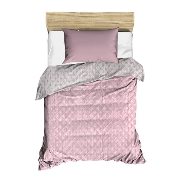 Ružičasti prošiveni prekrivač preko kreveta Amanda, 160 x 230 cm