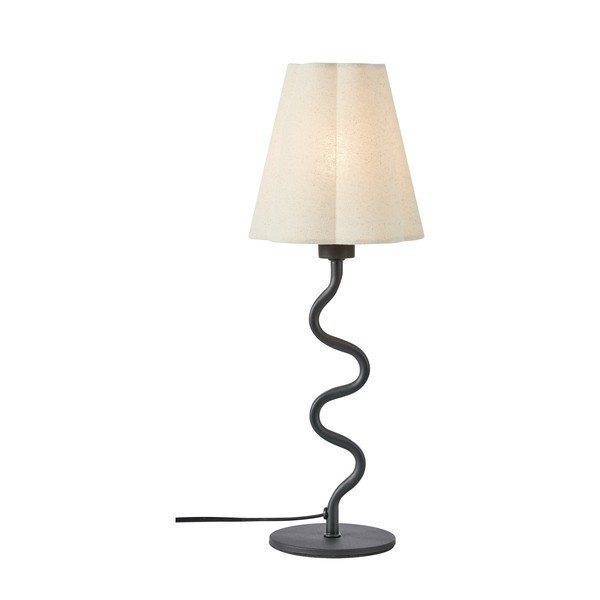 Bež metalna stolna lampa s tekstilnim sjenilom (visina 41 cm) Veya – Markslöjd