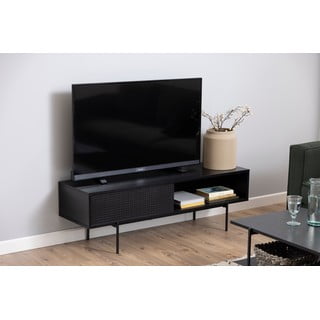 Crni TV stol u dekoru jasena 140x45 cm Angus – Actona