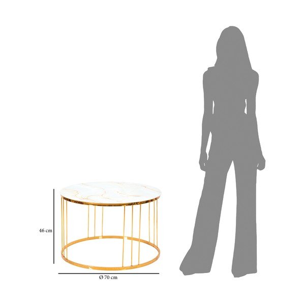 Stolić za kavu zlatne boje Mauro Ferretti Simple Paris, ⌀ 70 cm-image-3