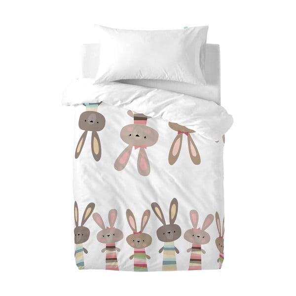 Dječja pamučna posteljina Moshi Moshi Rabbit Family, 100 x 120 cm