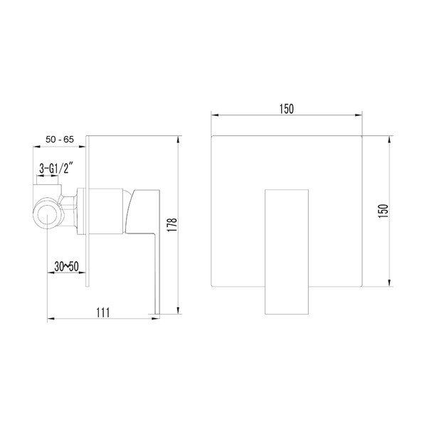 Ugrađena slavina za tuš u sjajno srebrnoj boji (s 1 izlazom) Latus – Sapho-image-1