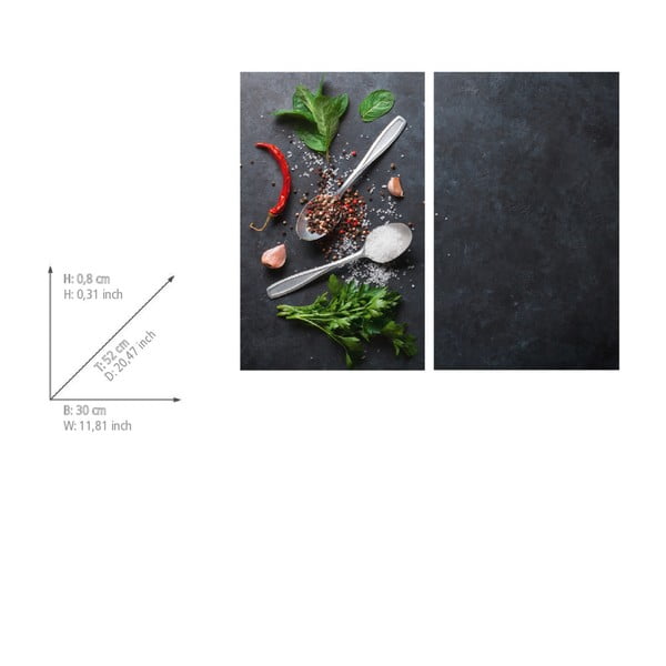 Poklopci za štednjake od kaljenog stakla u setu od 2 kom 52x30 cm Basil - Allstar-image-2