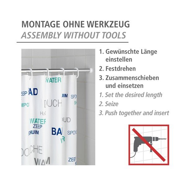 Šipka za zavjesu za tuš u srebrnoj boji 110 - 185 cm – Wenko-image-4