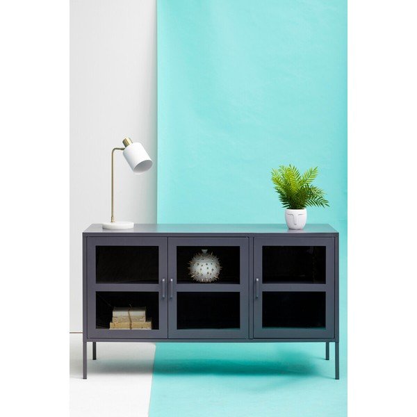 Siva željezna vitrina 140x80x45 cm Acier – Premier Housewares-image-2