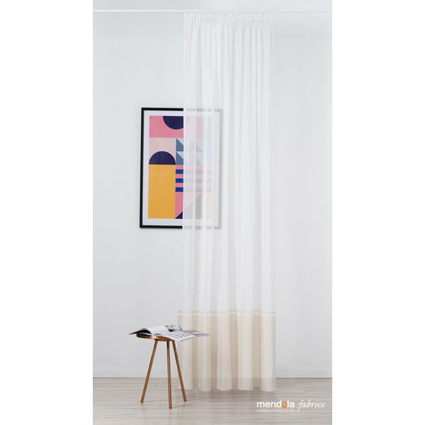 Bijela/bež prozirna zavjesa 300x260 cm Sanova – Mendola Fabrics