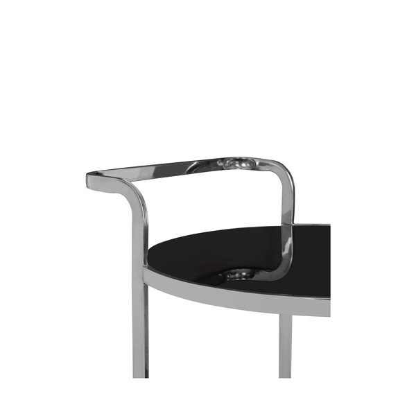 Kolica za posluživanje na kotačima sa staklenom pločom stola ø 50 cm Ackley – Premier Housewares-image-3