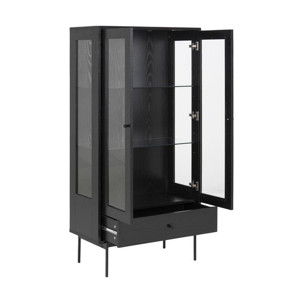 Crna vitrina u dekoru jasena 75x152 cm Angus – Actona-image-3