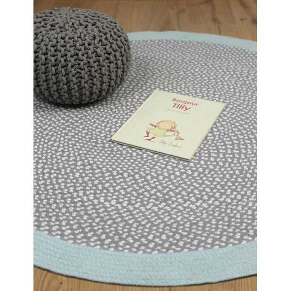 Dječji plavi ručno izrađen tepih Nattiot Brenda, ∅ 120 cm-image-3