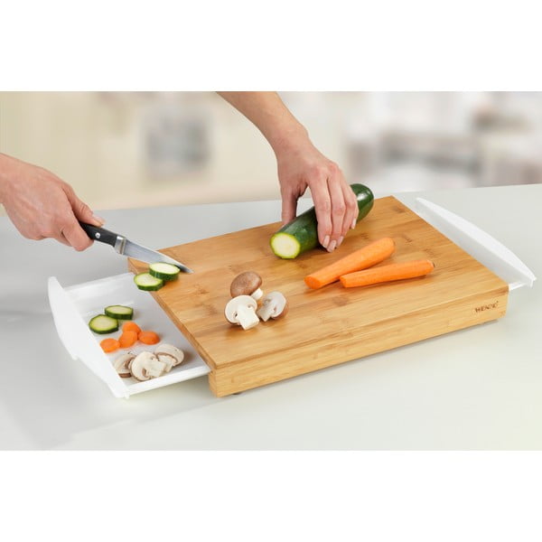 Daska za rezanje od bambusa s dvije Wenko Bina ladice-image-1