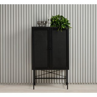 Crni ormar u dekoru hrasta 80x135 cm Pensacola - Unique Furniture