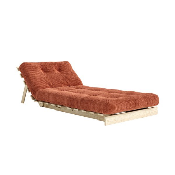 Futon fotelja na rasklapanje od samta boja terakote Roots – Karup-image-4