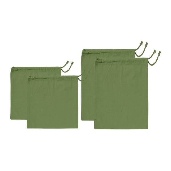 Set od 4 zelene vrećice od recikliranog pamuka Ladelle Eco
