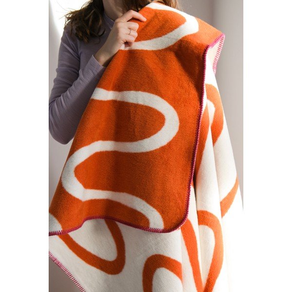 Narančasta deka 150x200 cm Swirl – noo.ma-image-2